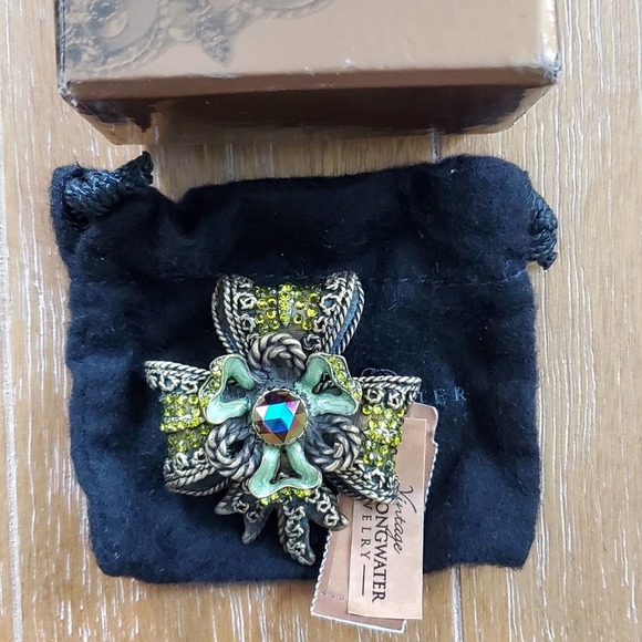 NWT Jay Strongwater Vintage Bow Brooch - Picture 2 of 5